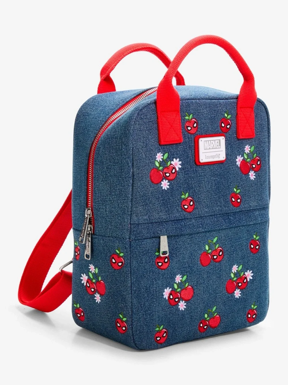 Loungefly Marvel Spider-Man Cherries Denim Mini Backpack